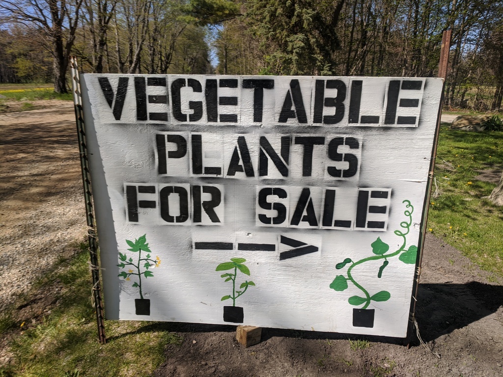 sign for vegetable plants